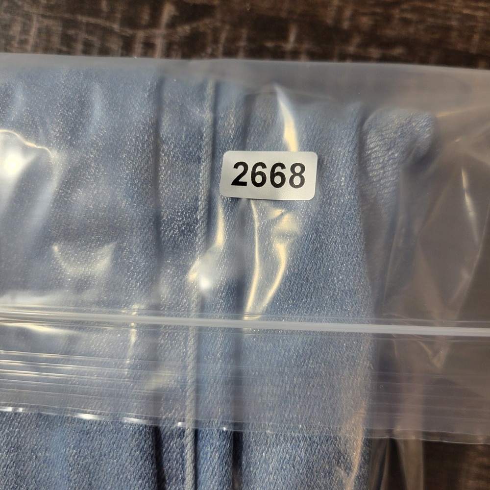 Soft Surroundings Metallic Shimmer Slim Leg Jeans Blue Silver High Rise Size 8 - Picture 9 of 10